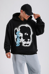 Baskılı Siyah Oversize Rv Sweatshirt SW1135