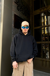 Baskılı Siyah Oversize Sweatshirt SW853