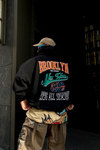 Baskılı Siyah Oversize Sweatshirt SW853