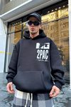 Baskılı Siyah Oversize Sweatshirt SW938