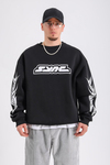 Baskılı Siyah Oversize Sync Sweatshirt SW1212
