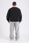 Baskılı Siyah Oversize Sync Sweatshirt SW1212