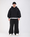 Baskılı Siyah Oversize Tokyo Hoodie