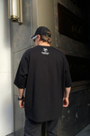 Baskılı Siyah Oversize Tshirt T509