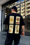 Baskılı Siyah Oversize Tshirt T719