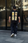 Baskılı Siyah Oversize Tshirt T719
