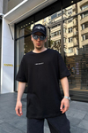 Baskılı Siyah Oversize Tshirt T719