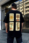Baskılı Siyah Oversize Tshirt T719