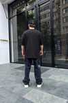 Baskılı Siyah Oversize Tshirt T729