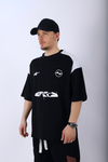 Baskılı Siyah Oversize Tshirt T950