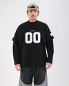 Baskılı Siyah Oversize Zero Uzun Kollu Tshirt