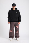 Baskılı Siyah Rv Oversize Sweatshirt SW1159