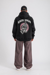 Baskılı Siyah Rv Oversize Sweatshirt SW1159