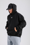 Baskılı Siyah Society Oversize Sweatshirt SW1137