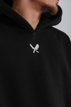 Baskılı Siyah Society Oversize Sweatshirt SW1137