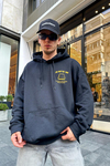 Baskılı siyah Sons Oversize Sweatshirt SW909