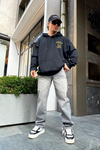 Baskılı siyah Sons Oversize Sweatshirt SW909