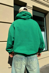 Baskılı Yeşil Oversize Zipper Sweatshirt SW857