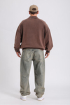 Batik Yıkama Polo Yaka Oversize Sweatshirt SW1166