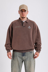 Batik Yıkama Polo Yaka Oversize Sweatshirt SW1166