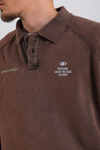 Batik Yıkama Polo Yaka Oversize Sweatshirt SW1166