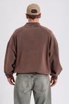 Batik Yıkama Polo Yaka Oversize Sweatshirt SW1166