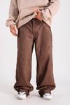 Bdg Acid Wash Şerit Detay Kahve Baggy Jean Pantolon P1119