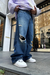 BDG Yırtık Detay Koyu Jean Pantolon P787