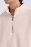 Bej Fermuar Yaka Oversize Sweatshirt SW1299