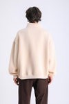 Bej Fermuar Yaka Oversize Sweatshirt SW1299