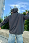 Berlin Baskılı Füme Oversize Sweatshirt SW1009