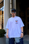 Beyaz Baskılı Oversize Tshirt T513