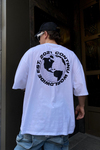 Beyaz Baskılı Oversize Tshirt T517