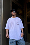Beyaz Baskılı Oversize Tshirt T517