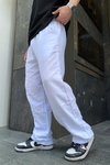 Beyaz İnce Keten Pantolon P620