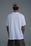 Bisiklet Yaka Baskılı Beyaz Oversize Tshirt CT01 26CY011