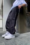 Black Pocket Gabardin Pantolon P586