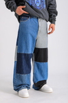 Blok Detay Baggy Jean Pantolon P1049