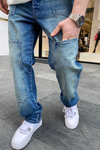Blok Detay Eskitme Jean Pantolon P602