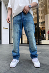 Blok Detay Eskitme Jean Pantolon P602