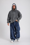 Blok Spider Desen Baggy Jean Pantolon P1004
