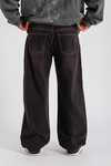 Bordo Acid Wash Baggy Jean Pantolon P1001