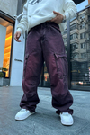 Bordo Yıkamalı Bdg Jean Pantolon P801