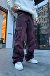 Bordo Yıkamalı Bdg Jean Pantolon P801