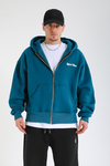 Burn Baskılı Zipper Oversize Hoodie SW1379