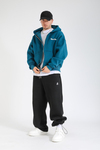 Burn Baskılı Zipper Oversize Hoodie SW1379