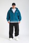 Burn Baskılı Zipper Oversize Hoodie SW1379