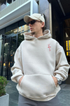 Cactus Baskılı Açık Kahve Oversize Sweatshirt SW922