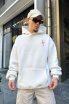 Cactus Baskılı Krem Oversize Sweatshirt SW923