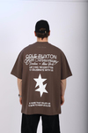 CB Baskılı Kahve Oversize Tshirt T1013